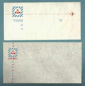 Vintage 1960's KLM IN-FLIGHT LETTERHEAD LOGO STATIONERY and ENVELOPE Unused - Picture 1 of 3