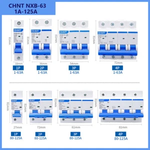 CHNT NBX-63 Small Circuit Breaker Air Switch 1 2 3 4 Pole 6-125 Amp Household - Picture 1 of 8