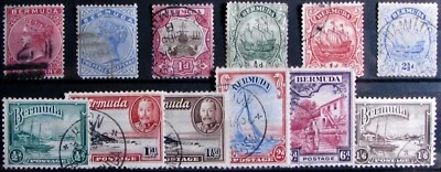 1883-1940 BERMUDA #19b-114:  F/VF Used Queen Victoria/KGV eras - 12 early issues - Image 1 of 2