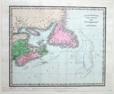 1833 Terranova Nueva Escocia NUEVO BRUNSWICK Gran Banco SABLE I. David Burr RARO  Foto 1 de 2