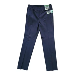 Worthington Women's Slim Leg Mid Rise Dress Pants Slacks Size 10 Navy Button NWT - Picture 1 of 9