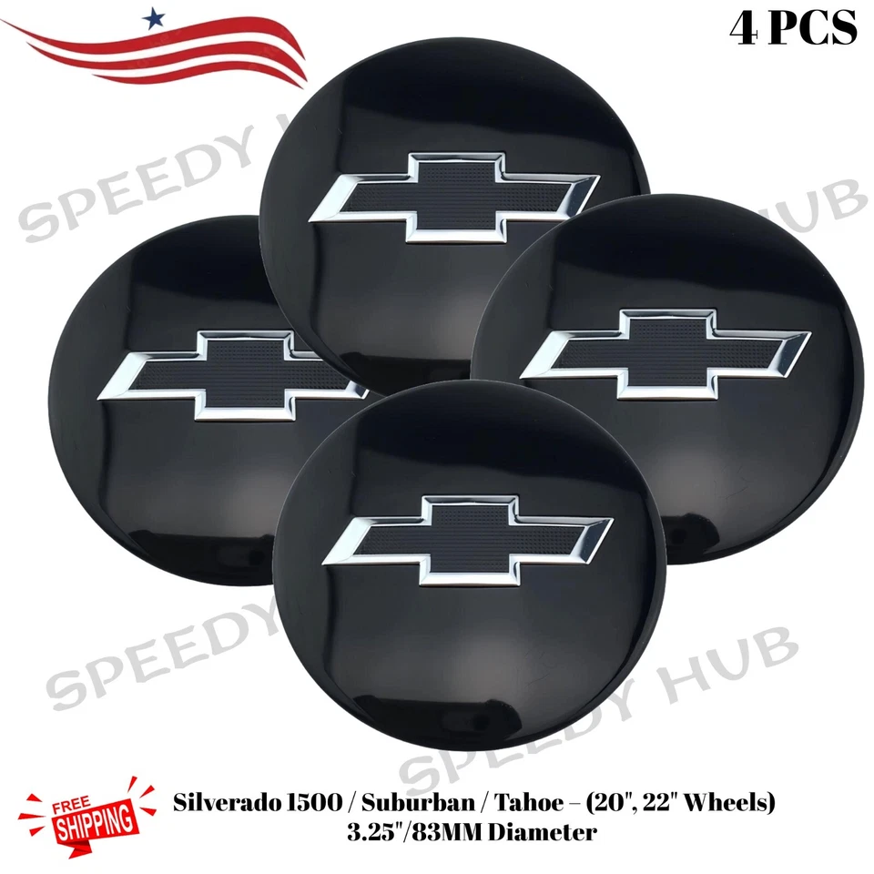 For Chevy Suburban Tahoe Center Caps 9596403 83mm 20 22 inch Wheels 4PCS - Image 1 of 1