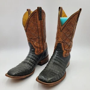 Rod Patrick Exotic Gold Brown Black Caiman Western Cowboystiefel 11,5 C RPM114 - Bild 1 von 21