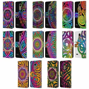 OFFICIAL BETH WILSON RAINBOW CELTIC KNOTS LEATHER BOOK CASE FOR LG PHONES 1 - Picture 1 of 7