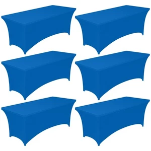 Spandex Tablecloth 6ft - 6 Pack, Fitted and Stretch Table Cover for Rectangle... - Picture 1 of 3