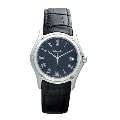 Ebel Classic Wave E9255F41 38mm Steel Black Roman Leather Quartz Men's Watch - Image 1 of 4