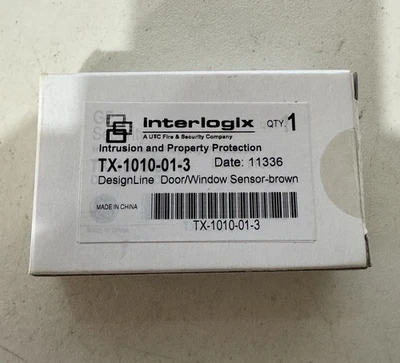 NEW Interlogix TX-1010-01-3 DesignLine Door/Window Sensor, Brown - Image 1 of 2