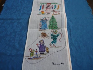Handpainted Needlepoint Christmas Stocking Old Fashion Christmas B Loftus - Picture 1 of 5