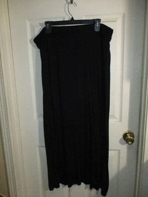 Maxi Falda Larga Grande Liz Claiborne Negra Rayón Tejido Suave * NUEVA SIN ETIQUETAS. Foto 1 de 4