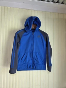Adidas Hoodie Youth Medium Climawarm Full Zip Jacket Boys 10/12 Athletic - Picture 1 of 14