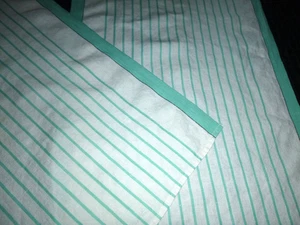 NOS PR (2) Vintage Leinen Küche Geschirrtuch Aqua Streifen 16x30" sauber!! - Bild 1 von 7
