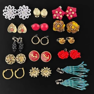 Set bestehend aus 9 Vintage goldfarbenen klobigen Ohrringen kühne Statement-Stile Schmuck - Bild 1 von 5