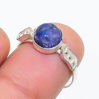 Lapislazuli runde Form Edelstein Ring handgefertigt einzigartig Geschenk Schm... - Bild 1 von 4