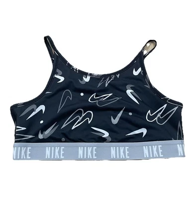 Nike Dri-Fit Girls Black/Gray Athletic Wireless Unlined Sports Bra Size L - Image 1 of 4