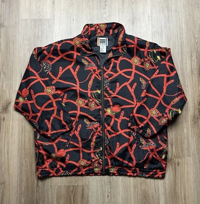 1990’s EVR Women’s Full Zip Collars Charms Silk Windbreaker Jacket Vintage XL - Image 1 of 4