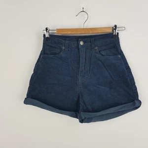 Ghanda Teen Girls Size 12-13 Navy Blue Corduroy Shorts Cuffed Hems 100% Cotton - Picture 1 of 17