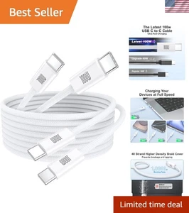 Versatile 2-Pack 6.6ft Braided USB C Cables - Fast Charging for All Your Devices - Picture 1 of 9