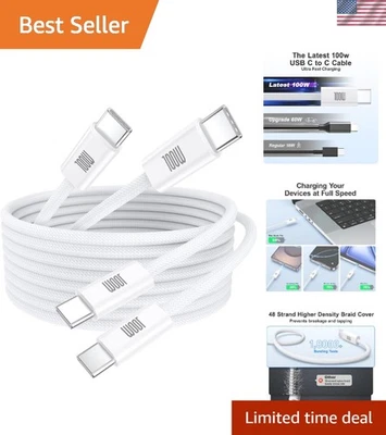 Versatile 2-Pack 6.6ft Braided USB C Cables - Fast Charging for All Your Devices - Image 1 of 4