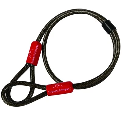 ESPRING Schlaufenkabel 76cm x 6mm - Kabelschloss schwarz - Universal Stahlseil -