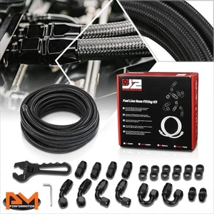 Juego de accesorios de extremo de manguera de aceite de acero inoxidable línea de combustible trenzada de nailon J2 10AN 25 FT - Imagen 1 de 7