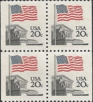 Pane Block of 4 stamps - Scott 1896 - 20 cent - Flag Supreme Court - 1981 - MNH - Image 1 of 1