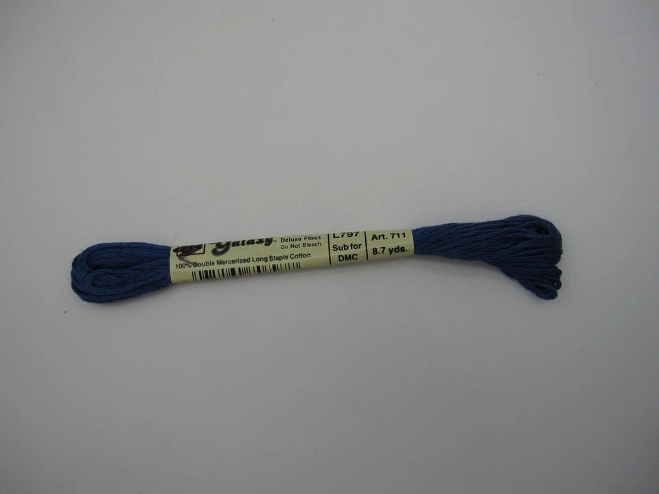Galaxy Embroidery Floss Royal Blue L797 (DMC 797 Equivalent) 6-Strand 8.7 Yds - Image 1 of 1
