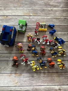 Paw Patrol Huge Lot 2 Vehicles And 18 Loose Figures accessories toys - Picture 1 of 8