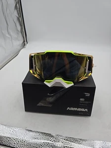 100% Armega Goggles Mirror Lens Off-Road Motocross Goggles MTB Quad MX Goggles - Picture 1 of 4