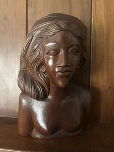 Female Klungkung Bali Hand Carved Heavy Wood Statue Bali Indonesia - Picture 1 of 7
