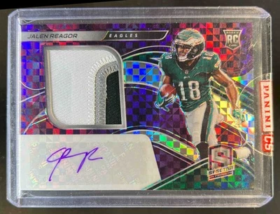 2020 Spectra Jalen Reagor Rookie Patch Auto Neon RC Purple #17/35 Eagles - Image 1 of 2