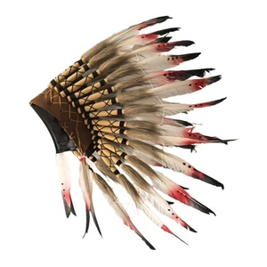 Chief Indian Feather Headdress Birthday Gift Roles Play Decor Headband for Party - Picture 1 of 6