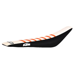KTM SX-SXF 125 250 350 450 2019-2022 cubierta de asiento negra blanca costilla naranja #173 logotipo - Imagen 1 de 6