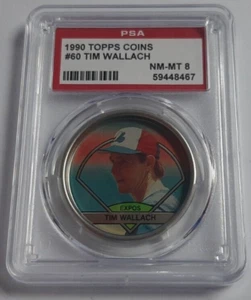1990 Topps Coins #60 Tim Wallach Graded PSA 8 Nm Mint Pop 3 Only 7 Higher - Picture 1 of 2