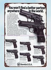 Beretta Model 92 Pistol Advertisement 1994 metal tin sign lodge decor