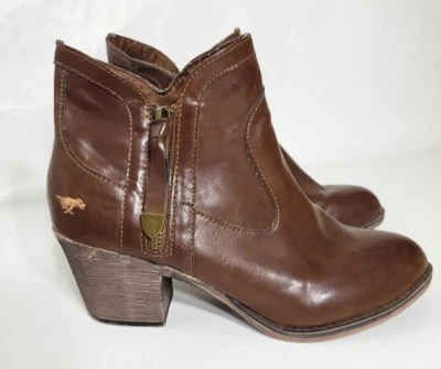 Rocket Dog Ankle Boots Womens 9 Brown Western Pull On Block Heel Side Side Zip - Image 1 of 4