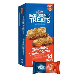 Kellogg's Rice Krispies Treats 9.8 oz CHOCOLATEY PEANUT BUTTER 14-Bars BB 4/2025 - Picture 1 of 4