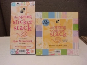 DCWV The Spring Sticker Stack 25 Sheets + Combo Stack 8 x 8 Textured Papers - Picture 1 of 1