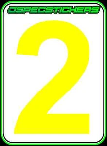 CAMS RACE CAR NUMBER DAY GLO YELLOW #2 DRIFT RALLY CIRCUIT RACING MOTORSPORT - Picture 1 of 5