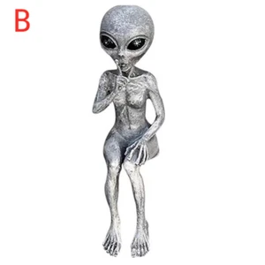 Outdoor Space Alien Ornaments Garden Resin Statue Figurine Home Decoration Gift - Picture 1 of 14