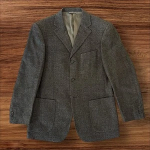 Kent & Curwen Dark Grey Heather Angora Cashmere Wool Jacket - 50 - Super Soft - Picture 1 of 14