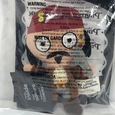 McDonalds Happy Meal Toy 2008 Pirates of the Caribbean #4 Jack Sparrow Plush NEW - Image 1 of 4