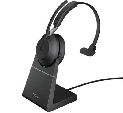 Jabra Evolve2 65 MS  Wireless Mono Headset Kopfhörer + Ladestation, Schwarz - Bild 1 von 4