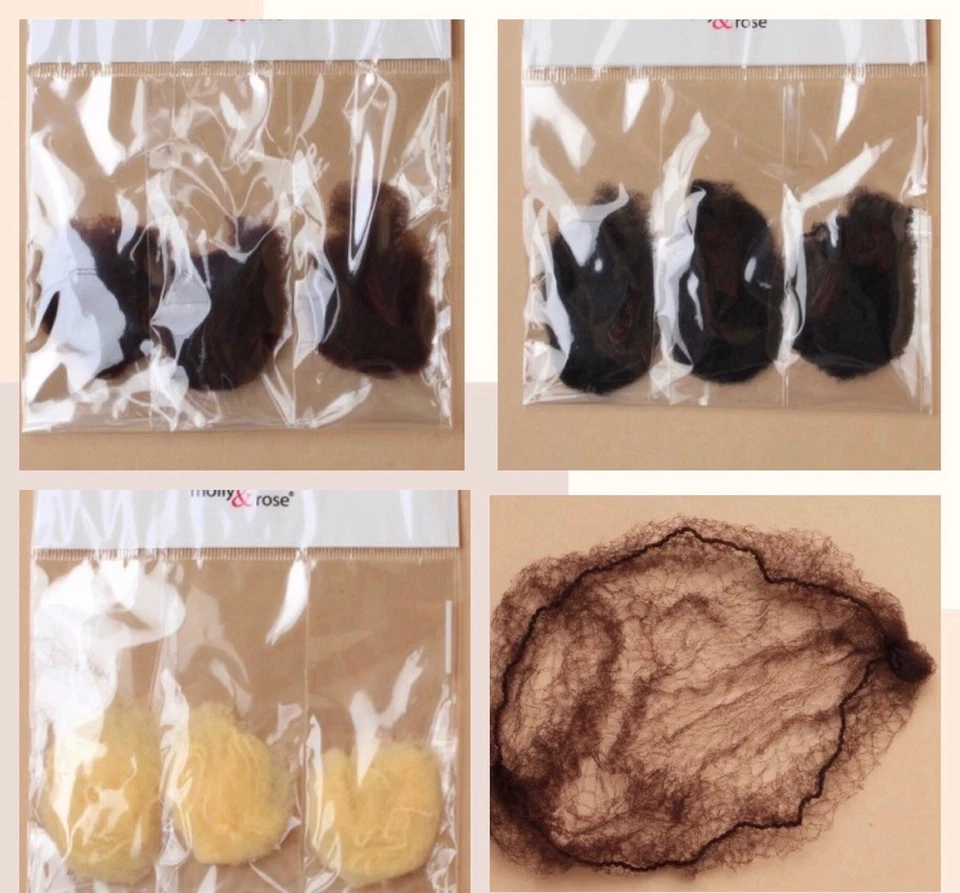 Mesh Hair Nets Fine Blonde Brown Black Bun Cover Ballet Snood Equestrian Pack 3 - Image 1 of 1