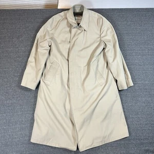 Vintage Mens London Fog Trench Coat Tan Removable Fleece Lining 40 Long - Picture 1 of 13