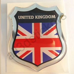 Pegatina Reino Unido Gran Bretaña UK 3D Escudo Emblema Adhesivo Resina Relieve - Picture 1 of 1