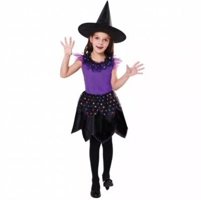 Disfraz de bruja púrpura clásico juvenil Halloween niñas grande 10-12 Foto 1 de 3