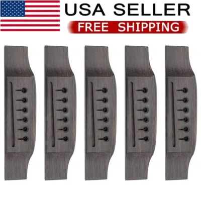 5pc Acoustic Guitar Bridge Rosewood For Martin Guitar Saddle Nut Luthier Repair - Image 1 of 4