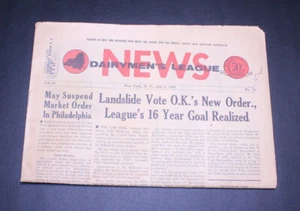 1957 Dairymens League News Paper Dairymers 20 páginas muchos anuncios artículos NY - Imagen 1 de 5