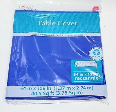 54 x 108" Disposable Plastic Rectangular Table Cover Tablecloth Birthday Party - Image 1 of 2
