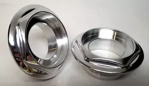 Polished Billet Aluminum Hex Center Hub Caps for BBS RS RC -Large Thread -1/4 Ht - Picture 1 of 16